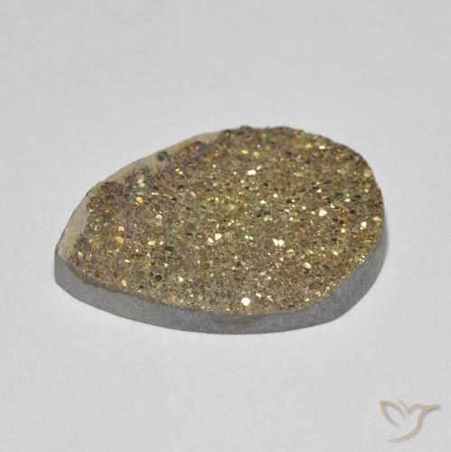 Pyrite arc-en-ciel Multicolore naturelle En forme de poire, 6.60 ct, Opaque