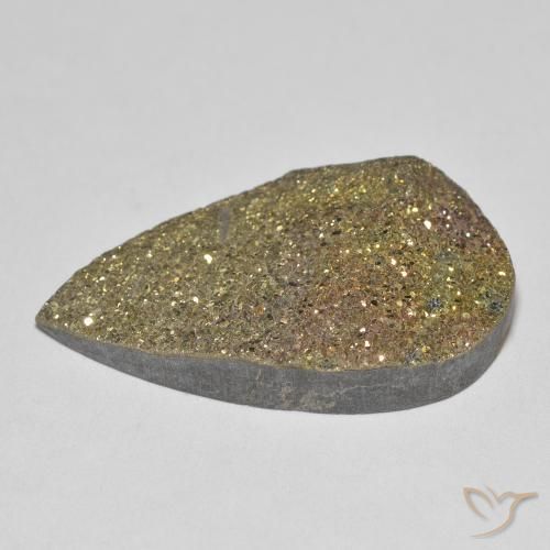 Pyrite arc-en-ciel Multicolore naturelle En forme de poire, 12.75 ct, Opaque