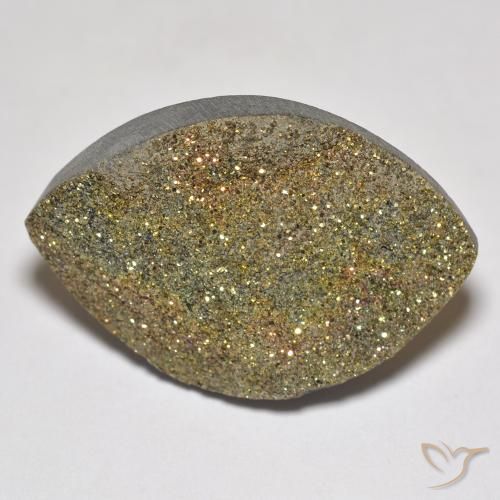 17.11ct Naturel Multicolore Pyrite arc-en-ciel, Marquise, Opaque