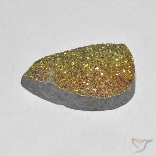 Pyrite arc-en-ciel Multicolore naturelle En forme de poire, 6.29 ct, Opaque