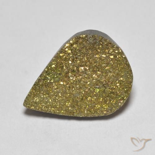 5.42ct Naturel Multicolore Pyrite arc-en-ciel, En forme de poire, Opaque