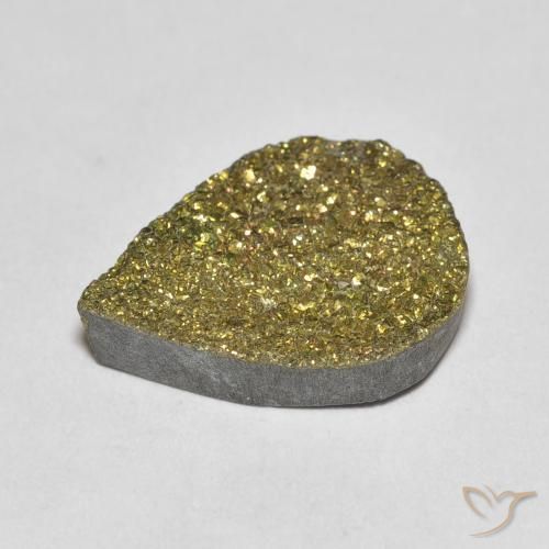 Pyrite arc-en-ciel Multicolore naturelle En forme de poire, 5.42 ct, Opaque