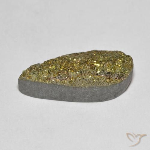 Pyrite arc-en-ciel multicolore naturelle en forme de poire, 5,93 ct, opaque