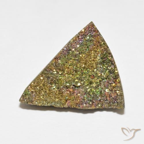 Pyrite arc-en-ciel Multicolore naturelle Trillion, 7.72 ct, Opaque