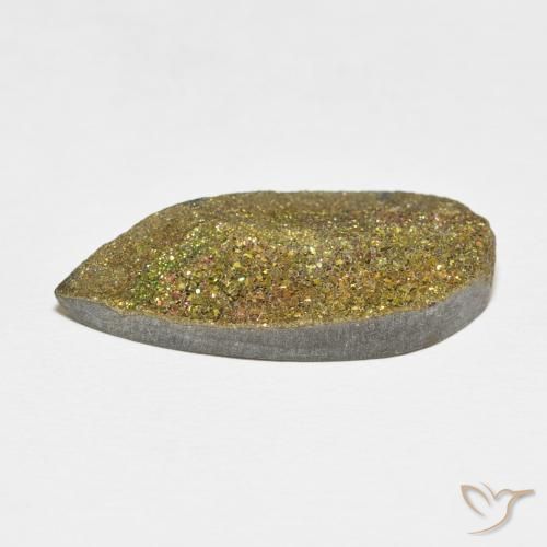 Pyrite arc-en-ciel Multicolore naturelle En forme de poire, 13.42 ct, Opaque