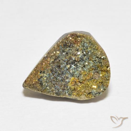 3.71ct Naturel Multicolore Pyrite arc-en-ciel, En forme de poire, Opaque