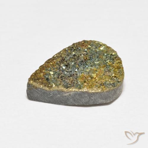 Pyrite arc-en-ciel Multicolore naturelle En forme de poire, 3.71 ct, Opaque