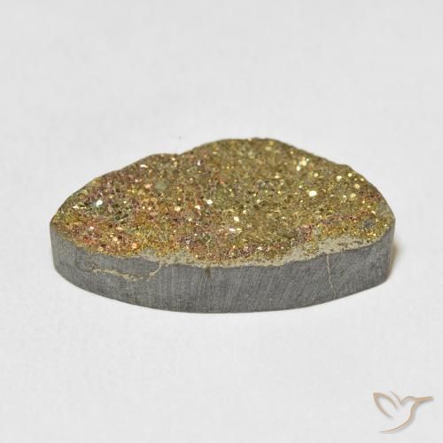 Pyrite arc-en-ciel Multicolore naturelle Fantaisie, 11.68 ct, Opaque