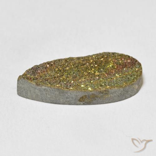 Pyrite arc-en-ciel Multicolore naturelle En forme de poire, 8.74 ct, Opaque