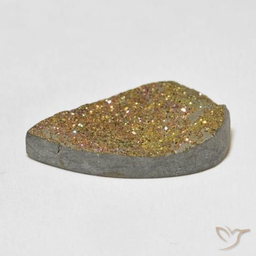 Pyrite arc-en-ciel Multicolore naturelle En forme de poire, 14.35 ct, Opaque