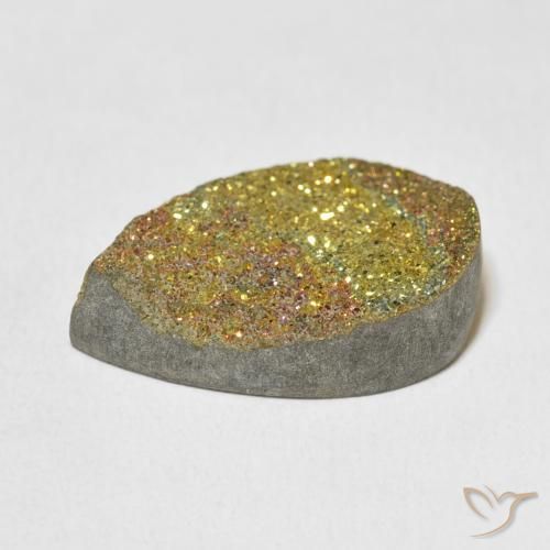 Pyrite arc-en-ciel Multicolore naturelle En forme de poire, 12.94 ct, Opaque