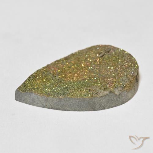 Pyrite arc-en-ciel Multicolore naturelle En forme de poire, 22.03 ct, Opaque