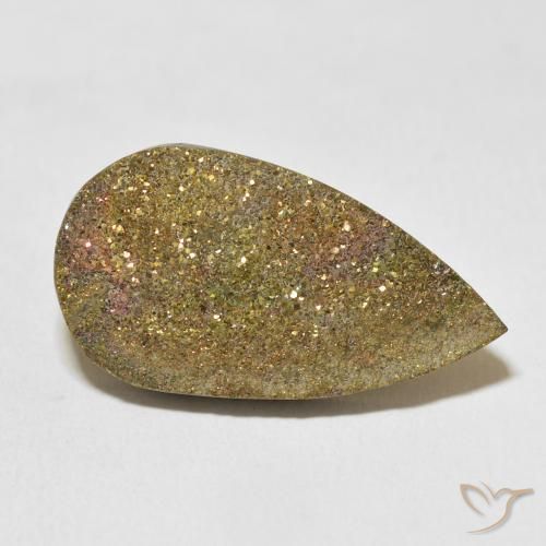 Pyrite arc-en-ciel Multicolore naturelle En forme de poire, 17.24 ct, Opaque