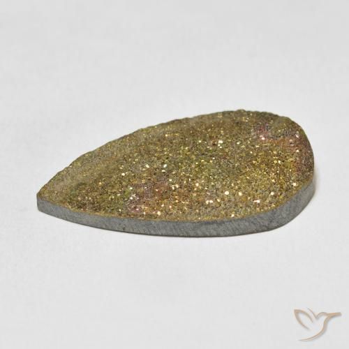 Pyrite arc-en-ciel Multicolore naturelle En forme de poire, 17.24 ct, Opaque