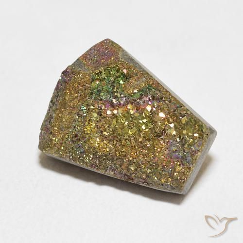 Pyrite arc-en-ciel Multicolore naturelle Fantaisie, 7.37 ct, Opaque