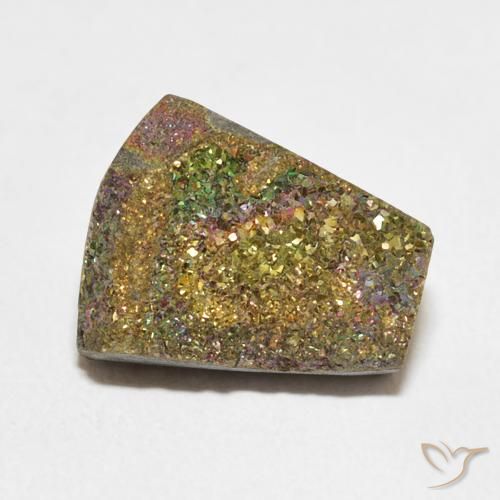 Pyrite arc-en-ciel Multicolore naturelle Fantaisie, 7.37 ct, Opaque