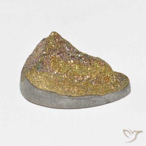 Pyrite arc-en-ciel Multicolore naturelle En forme de poire, 13.11 ct, Opaque