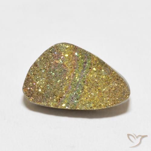 Pyrite arc-en-ciel Multicolore naturelle Fantaisie, 5.60 ct, Opaque