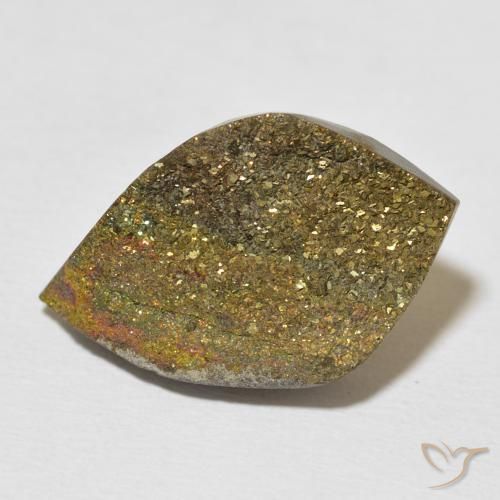 Pyrite arc-en-ciel Multicolore naturelle En forme de poire, 15.21 ct, Opaque