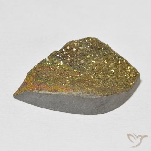 Pyrite arc-en-ciel Multicolore naturelle En forme de poire, 15.21 ct, Opaque