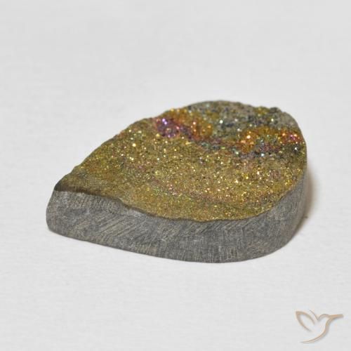 Pyrite arc-en-ciel Multicolore naturelle En forme de poire, 9.97 ct, Opaque
