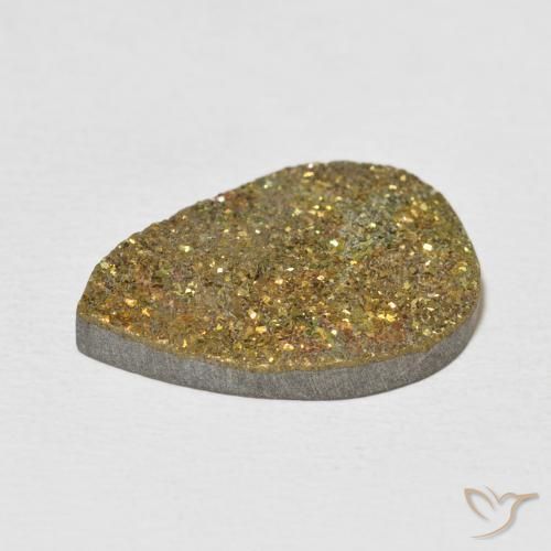 Pyrite arc-en-ciel Multicolore naturelle En forme de poire, 8.15 ct, Opaque