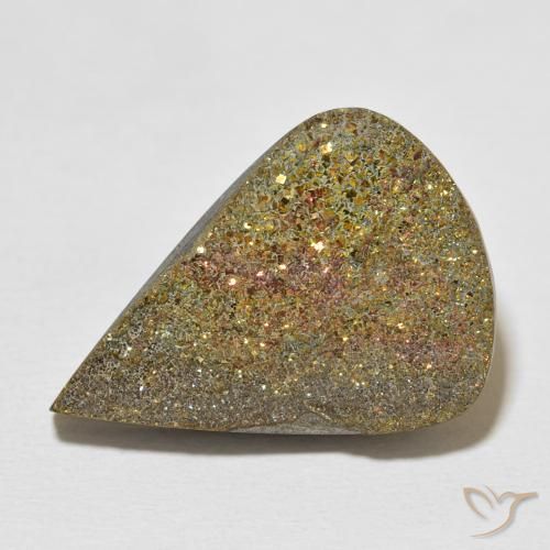 20.03ct Naturel Multicolore Pyrite arc-en-ciel, En forme de poire, Opaque