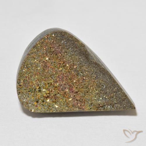 Pyrite arc-en-ciel Multicolore naturelle En forme de poire, 20.03 ct, Opaque