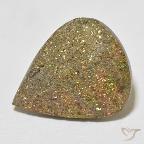 Pyrite arc-en-ciel Multicolore naturelle En forme de poire, 18.47 ct, Opaque
