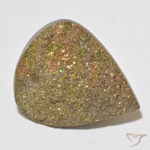 Pyrite arc-en-ciel Multicolore naturelle En forme de poire, 18.47 ct, Opaque