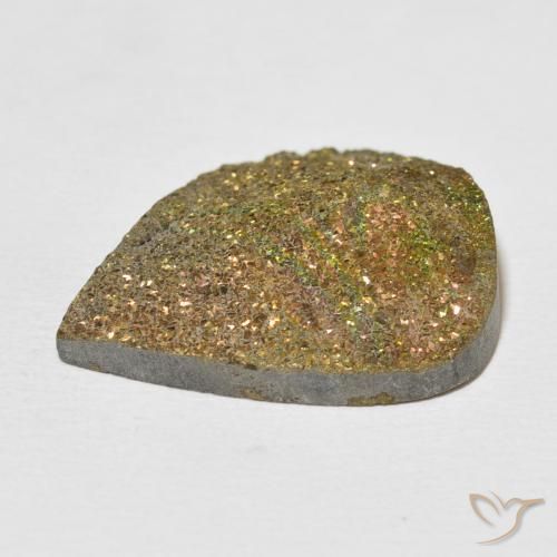 Pyrite arc-en-ciel Multicolore naturelle En forme de poire, 18.47 ct, Opaque