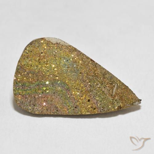 Pyrite arc-en-ciel Multicolore naturelle En forme de poire, 18.56 ct, Opaque