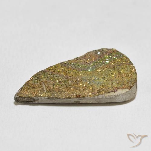 Pyrite arc-en-ciel Multicolore naturelle En forme de poire, 18.56 ct, Opaque