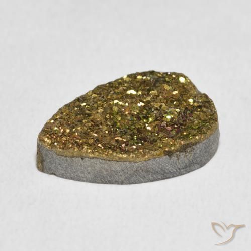 Pyrite arc-en-ciel Multicolore naturelle En forme de poire, 5.82 ct, Opaque