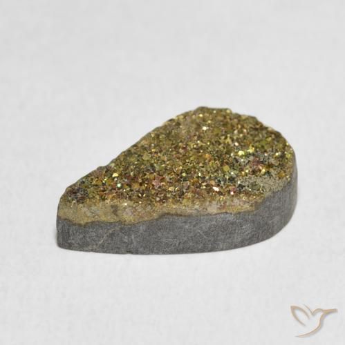 Pyrite arc-en-ciel Multicolore naturelle En forme de poire, 4.66 ct, Opaque