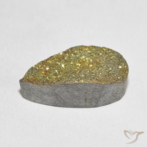 Pyrite arc-en-ciel Multicolore naturelle En forme de poire, 9.12 ct, Opaque