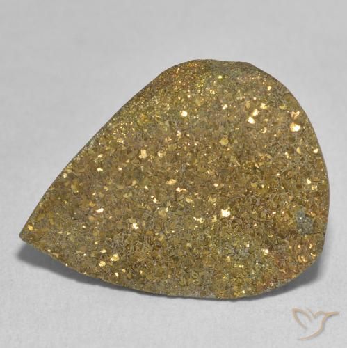 13.48ct Naturel Multicolore Pyrite arc-en-ciel, En forme de poire, Opaque
