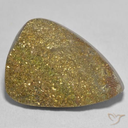 Pyrite arc-en-ciel Multicolore naturelle En forme de poire, 22.73 ct, Opaque