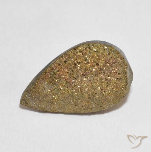Pyrite arc-en-ciel Multicolore naturelle En forme de poire, 4.75 ct, Opaque