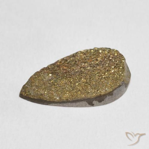 Pyrite arc-en-ciel Multicolore naturelle En forme de poire, 4.75 ct, Opaque