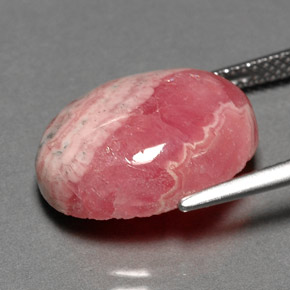Rhodochrosite multicolore naturelle coupe ovale, 12,06 ct, opaque