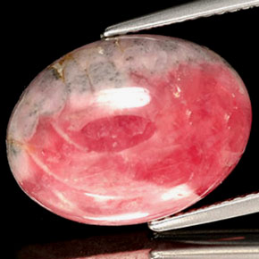 Rhodochrosite multicolore naturelle coupe ovale, 12,48 ct, opaque
