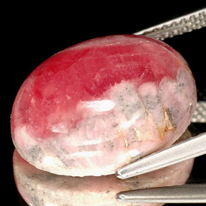 Rhodochrosite multicolore naturelle coupe ovale, 12,48 ct, opaque
