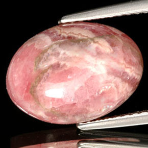 Rhodochrosite multicolore naturelle coupe ovale, 7,08 ct, opaque