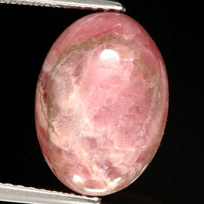 Rhodochrosite multicolore naturelle coupe ovale, 7,08 ct, opaque