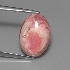 Rhodochrosite multicolore naturelle coupe ovale, 7,08 ct, opaque