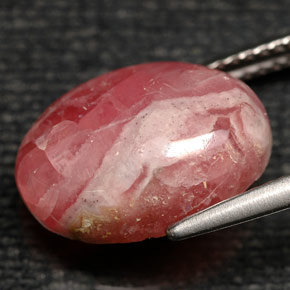 Rhodochrosite multicolore naturelle coupe ovale, 8,43 ct, opaque