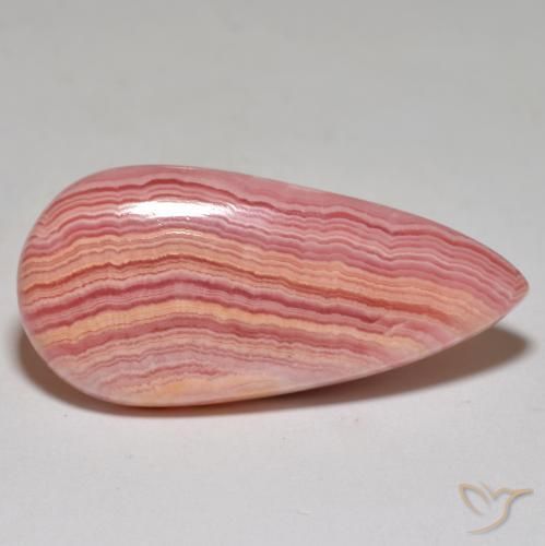 Rhodochrosite Multicolore naturelle En forme de poire, 31.44 ct, Opaque