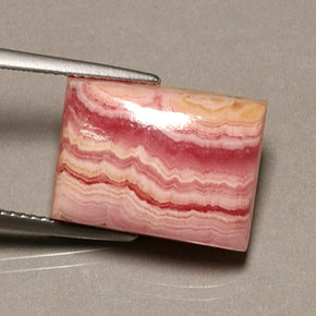 Rhodochrosite rose naturelle baguette, 16,08 ct, opaque
