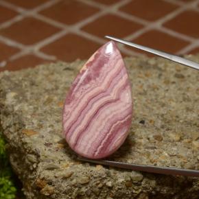 Rhodochrosite multicolore naturelle en forme de poire, 35,64 ct, opaque